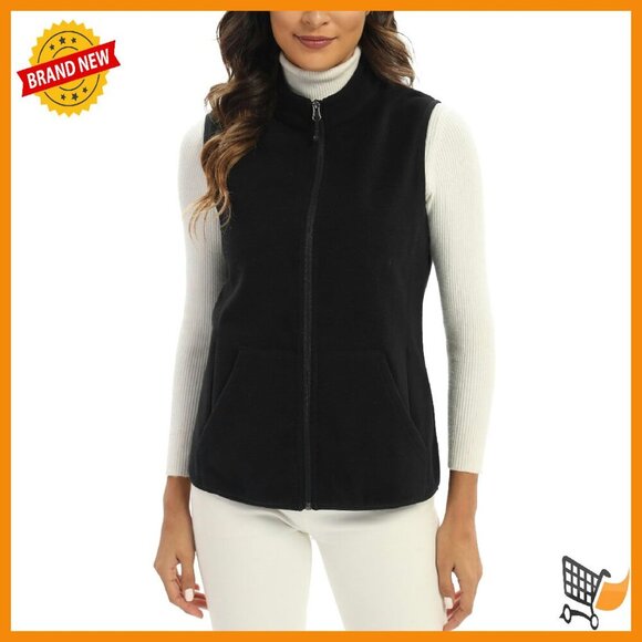Jackets & Blazers - Lightweight Fleece Vest with 6 Pockets for Work & Outdoor Layering